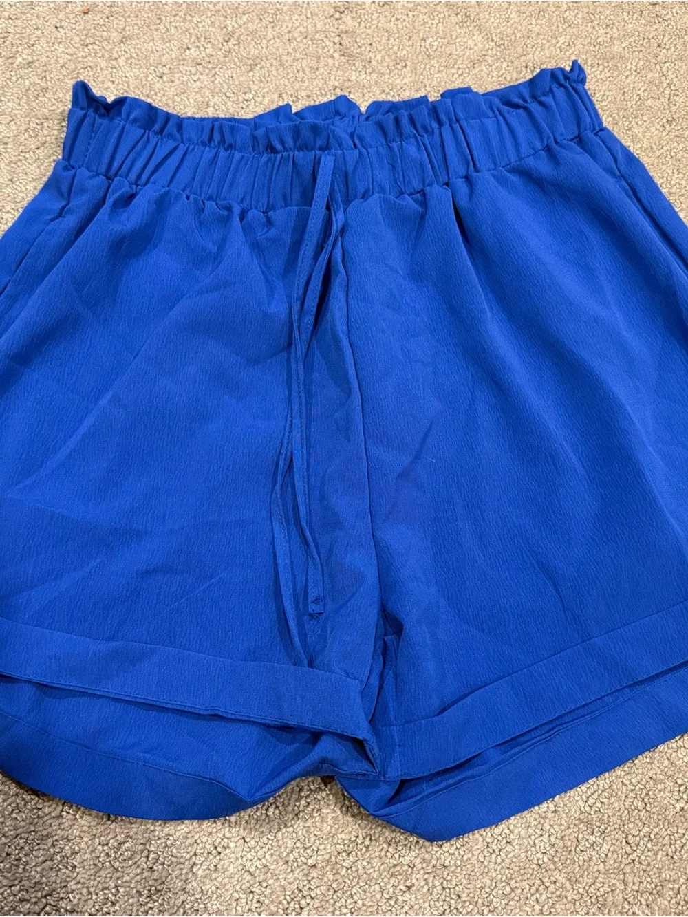 SHEIN Royal Blue High-Waist Drawstring Shorts
